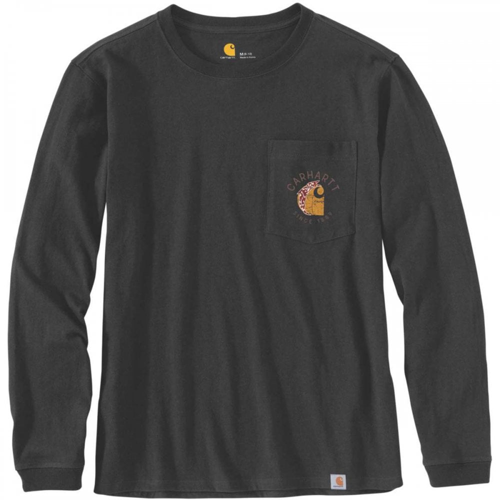 104524 Womens Workwear Graphic Pocket Long Sleeve T-Shirt