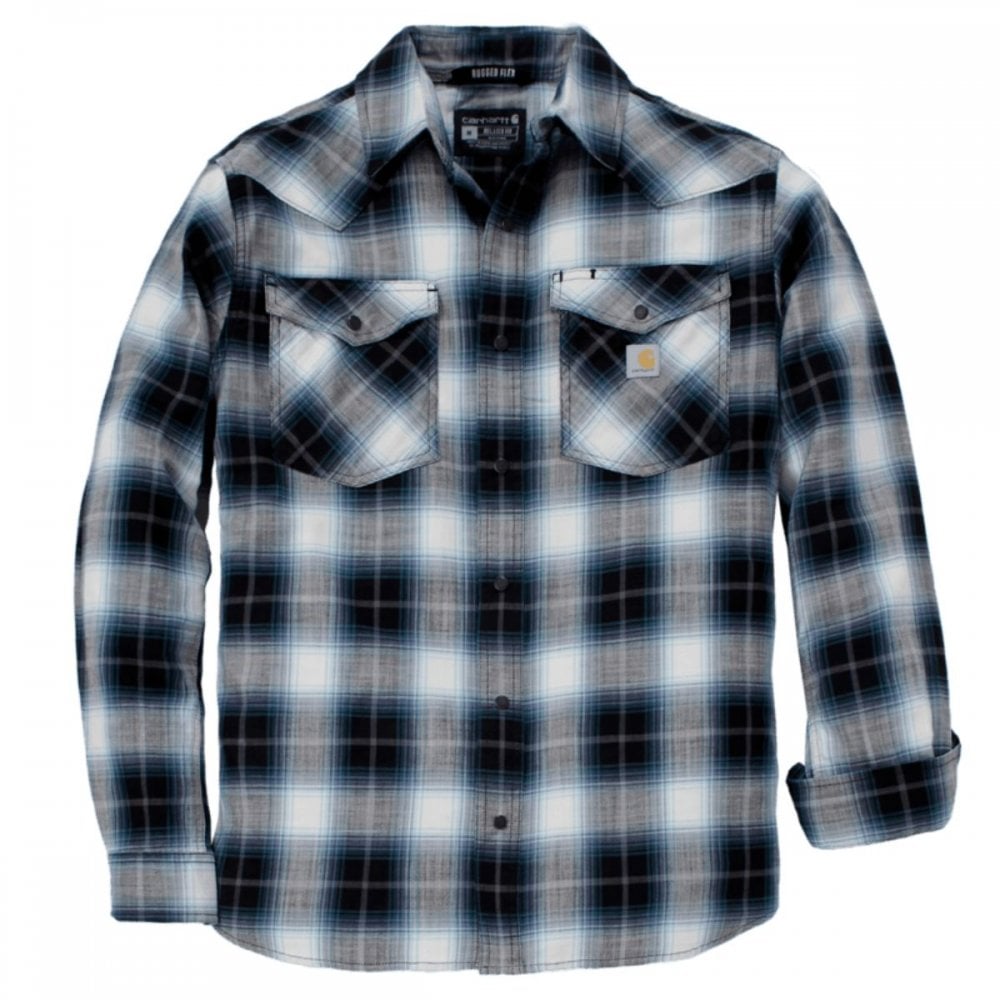 107016 TW6430 Mens Montana RF L/S Snap Front Plaid Shirt