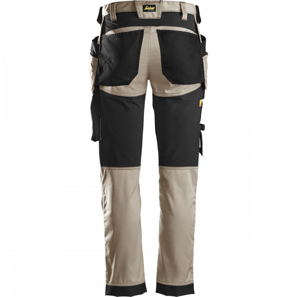 6241 AllroundWork Slim Fit Trousers Holster Pockets Khaki/Black