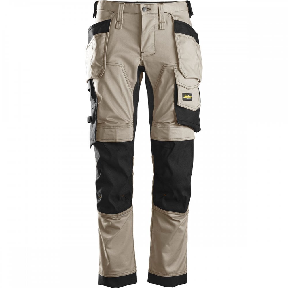 6241 AllroundWork Slim Fit Trousers Holster Pockets Khaki/Black