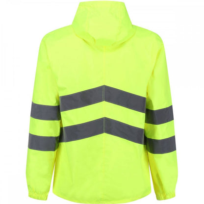 TRW497 Mens Hi Vis Pro Waterproof Reflective Packaway Work Jacket PLUS BAG
