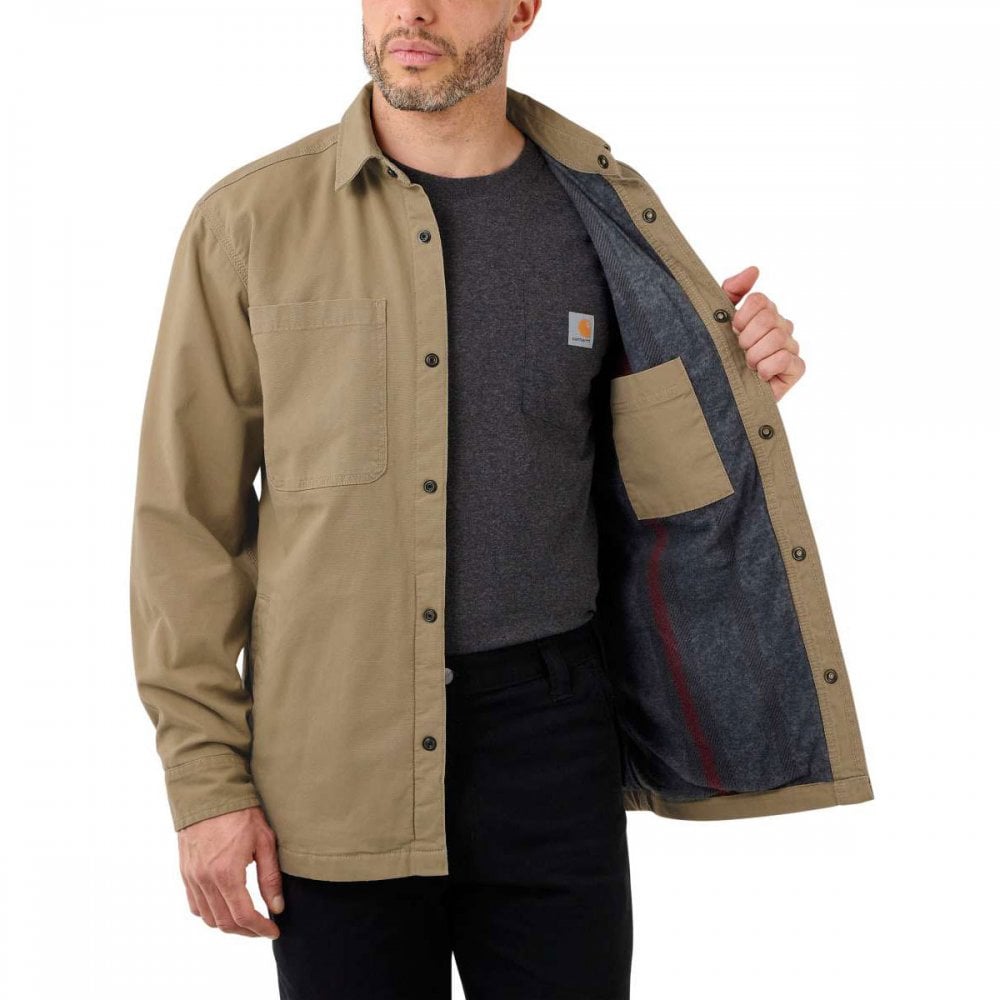 105532 Fleece Lined Snap Front Shirt Jacket