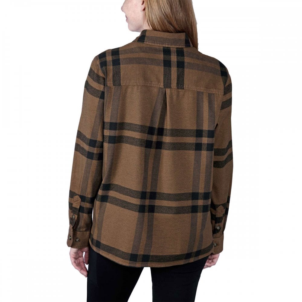 105989 Womens Midweight Flannel Long Sleeve Plaid Shirt