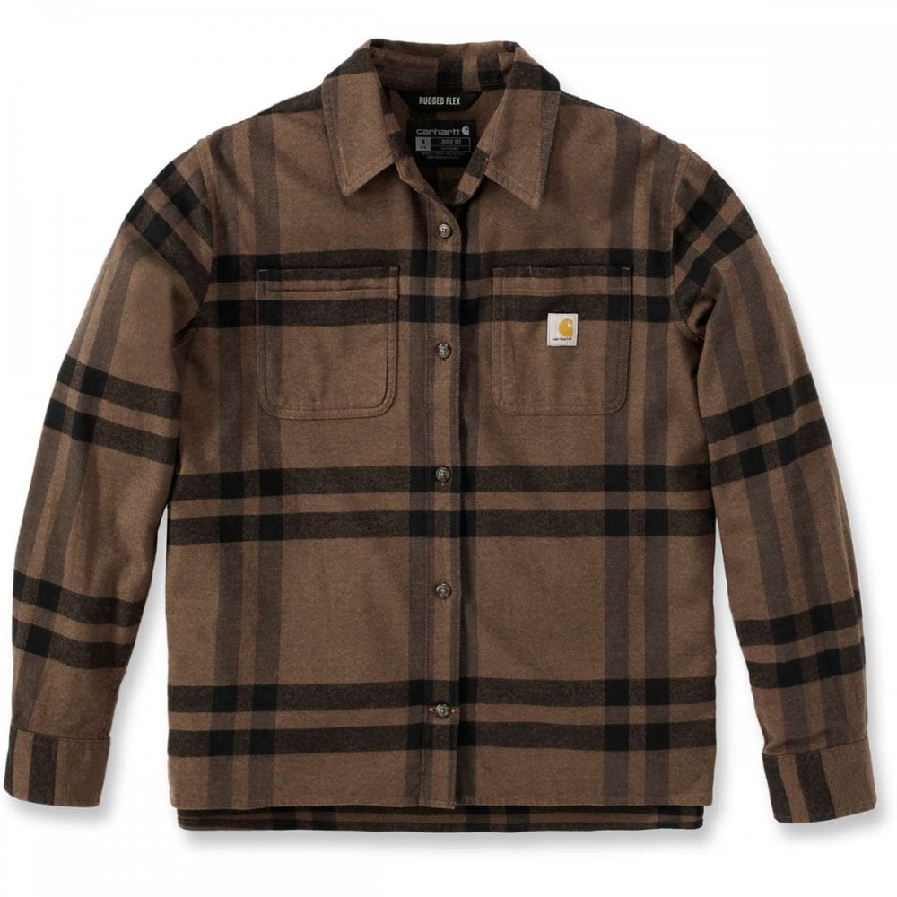 105989 Womens Midweight Flannel Long Sleeve Plaid Shirt