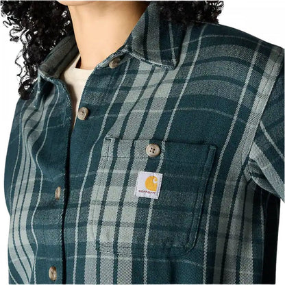 107136 TW7136 Womens Tencel Series Loose Fit Twill Plaid Shirt