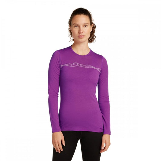 Womens Merino 200 Oasis Long Sleeve Crewe Thermal Top Mountain Pulse