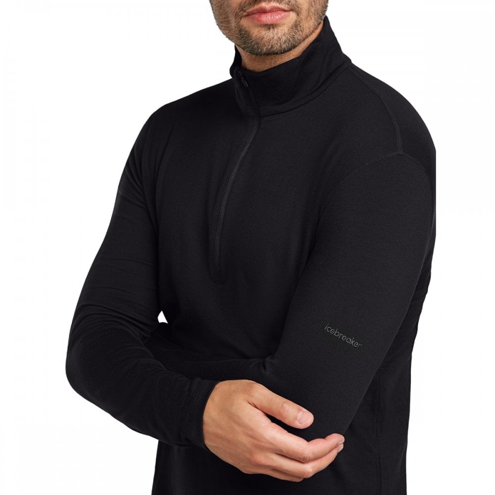 Mens Merino Blend Core Heavyweight Long Sleeve Half Zip Thermal Top